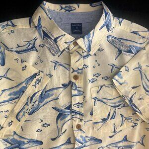 Nautica Boys ' Cotton Short-Sleeve Blue Whale Shirt